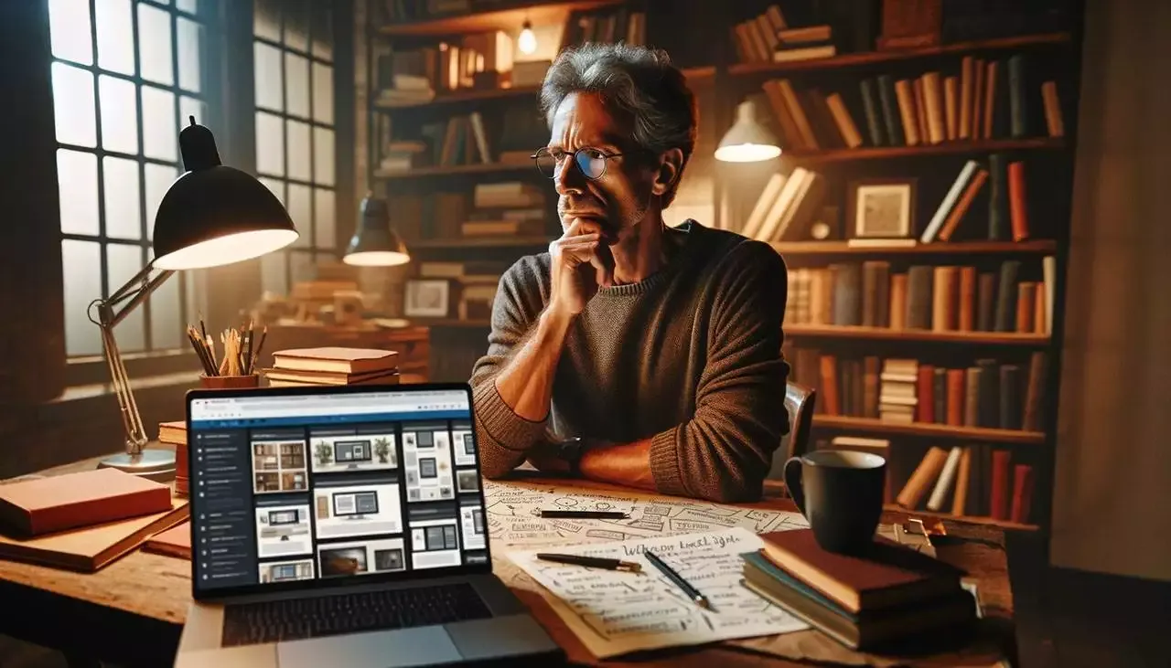 An author trying to decide whether or not to build his website on his own or hire a developer